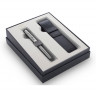 Подарочный набор Parker: перьевая ручка Sonnet Steel CT перо M с чехлом