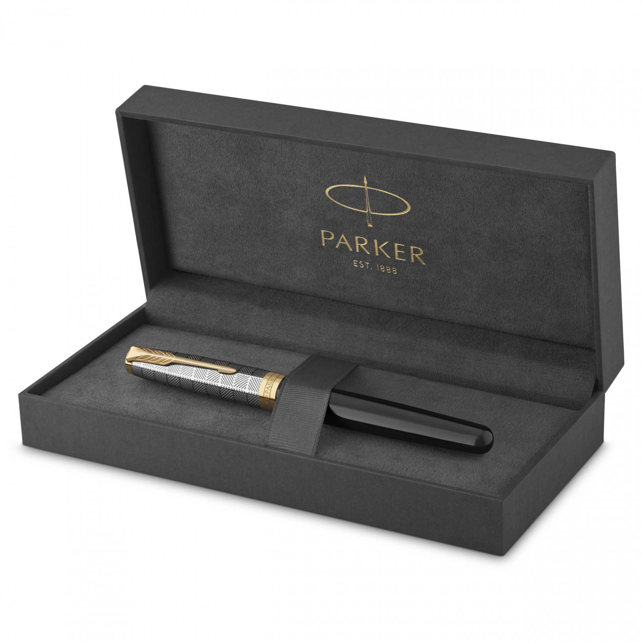 Перьевая ручка Parker Sonnet Premium Metal & Black Lacquer GT
